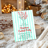 Retro Santa Martini Christmas Cocktail Party     招待状