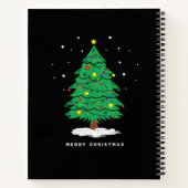 Retro Santa Merry Christmas Tree Lights ノートブック (裏面)