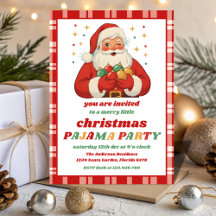 Retro Santa Pajama Christmas Party Editable