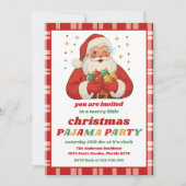 Retro Santa Pajama Christmas Party Editable 招待状 (正面)