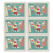Retro Santa Wonderland Holiday Card シール (正面)