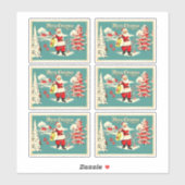Retro Santa Wonderland Holiday Card シール (シート)
