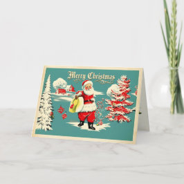 Retro Santa Wonderland Holiday Card 案内状