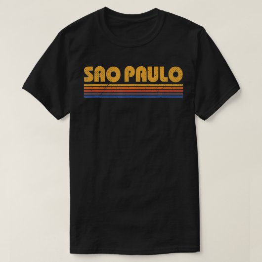 Retro Sao Paulo Brazil Tシャツ (デザイン正面)
