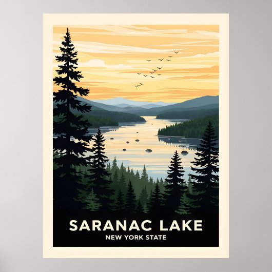 Retro Saranac Lake | New York Travel ポスター (正面)