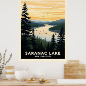 Retro Saranac Lake | New York Travel ポスター (キッチン)
