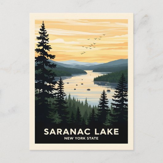 Retro Saranac Lake | New York Travel ポストカード (正面)