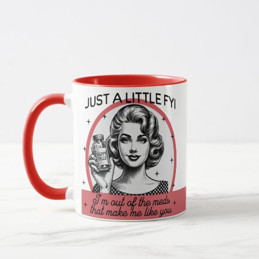 Retro Sarcastic Mug - A lil FYI マグカップ (左)