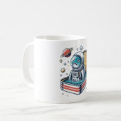  Retro Sardine Astronaut Funny Mug コーヒーマグカップ (正面左)