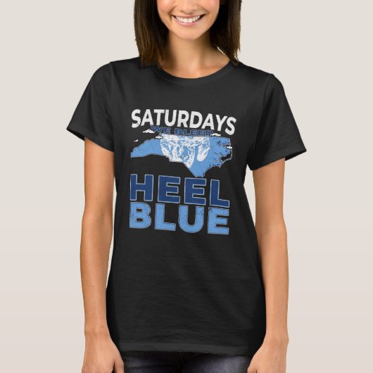 Retro Saturdays We Bleed Heel Blue State of North  Tシャツ (正面)