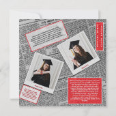 Retro Save The Date Magazine Newspaper Graduation 案内状 (裏面)