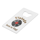 Retro Schallplatte, Vinyl, Vintage, Oldie クレジットカード栓抜き (正面アングル)