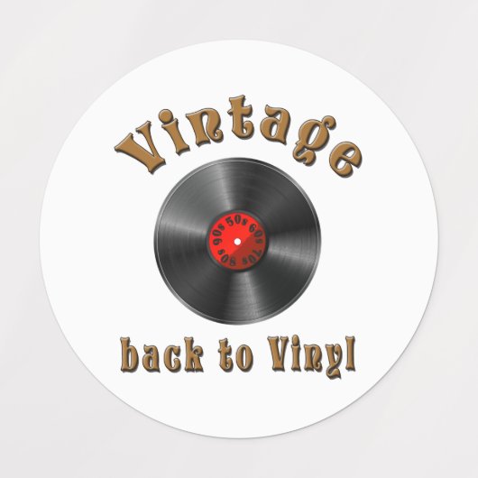 Retro Schallplatte, Vinyl, Vintage, Oldie  ラベル (デザイン1)