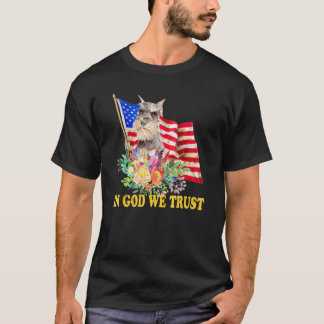 Retro Schnauzer Us Flag In God We Trust July 4th U Tシャツ