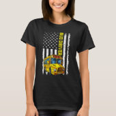 Retro School Bus Driver   Patriotic American Flag Tシャツ (正面)