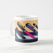 retro school pencil case design  コーヒーマグカップ (正面左)