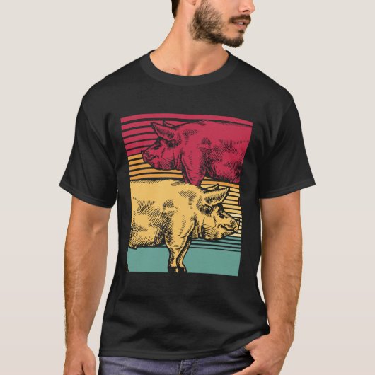 Retro Schwein Tシャツ (正面)