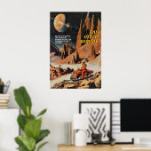 Retro Sci-Fi Art Print Galactic Scooter Ride ポスター (ホームオフィス)