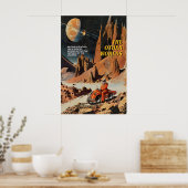 Retro Sci-Fi Art Print Galactic Scooter Ride ポスター (キッチン)