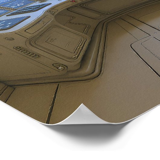 Retro Sci-Fi Cockpit: Pilot's Uplink Console Art ポスター (角)