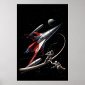 Retro Sci-Fi Fantasy Space Astronauts Art ポスター (正面)