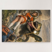 Retro Sci-Fi Fantasy Space Monster Art ジグソーパズル (横)