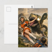 Retro Sci-Fi Fantasy Space Monster Art ポストカード (正面/裏面)