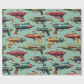 Retro Sci-Fi Ray Gun Pattern Wrapping Paper ラッピングペーパー (フラット)