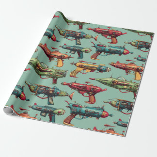Retro Sci-Fi Ray Gun Pattern Wrapping Paper ラッピングペーパー