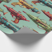 Retro Sci-Fi Ray Gun Pattern Wrapping Paper ラッピングペーパー (角)