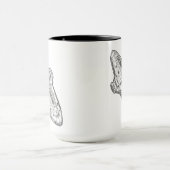 Retro Sci Fi Spaceship Blueprint Art マグカップ (中央)