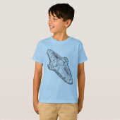 Retro Sci Fi Spaceship Blueprint Art Tシャツ (正面フル)