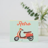 Retro Scooter bike vintage postcard ポストカード (スタンド正面)