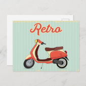 Retro Scooter bike vintage postcard ポストカード (正面/裏面)