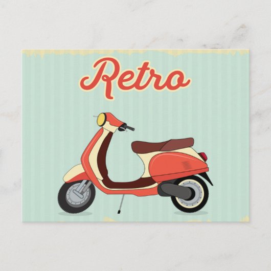 Retro Scooter bike vintage postcard ポストカード (正面)