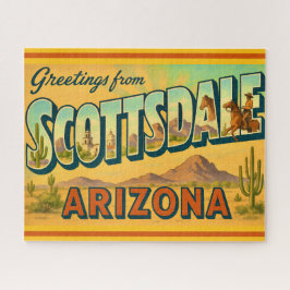 Retro Scottsdale Arizona 16x20 Postcard Puzzle ジグソーパズル