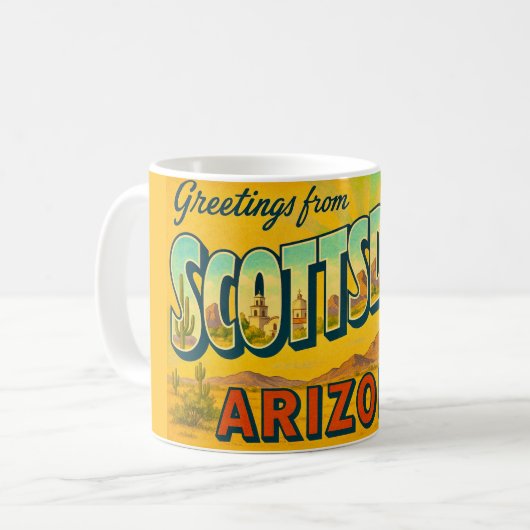 Retro Scottsdale Arizona Mug コーヒーマグカップ (正面左)
