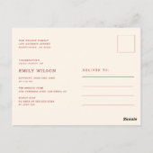 Retro Script Grad Graduate Graduation Invitation ポストカード (裏面)