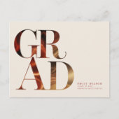 Retro Script High School Graduation Announcement ポストカード (正面)