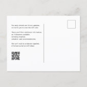 Retro Script Serif Photo Wedding Save The Date 案内ポストカード (裏面)