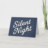 Retro Script Silent Night Christmas シーズンカード (正面)