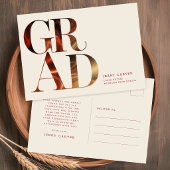 Retro Script Simple High School Grad Graduation ポストカード