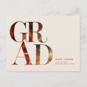 Retro Script Simple High School Grad Graduation ポストカード (正面)