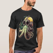 Retro Scuba Diver Weird Octopus Design Octopus Hel Tシャツ (正面)