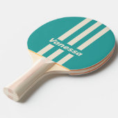 Retro Sea Breeze Three Pin Stripes with Name 卓球ラケット (正面アングル)