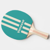 Retro Sea Breeze Three Pin Stripes with Name 卓球ラケット (横)