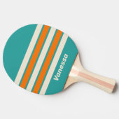 Retro Sea Breeze Vibe Across Striping with Name 卓球ラケット (横)