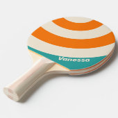 Retro Sea Breeze Vibe Circle Stripe with Name 卓球ラケット (正面アングル)