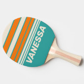 Retro Sea Breeze Vibe Horizon Striping with Name 卓球ラケット (横)