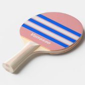 Retro Sea Kiss Across Striping with Name 卓球ラケット (正面アングル)